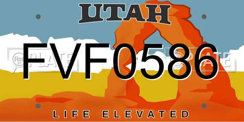 FVF0586 Utah License Plate