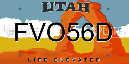 FVO56D Utah License Plate