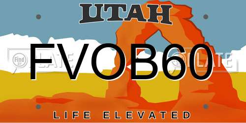 FVOB60 Utah License Plate