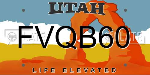 FVQB60 Utah License Plate