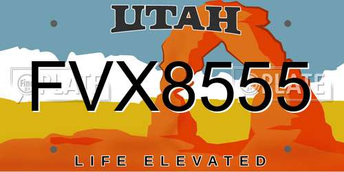 FVX8555 Utah License Plate