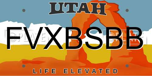 FVXBSBB Utah License Plate