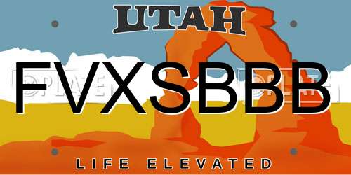 FVXSBBB Utah License Plate