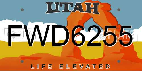 FWD6255 Utah License Plate