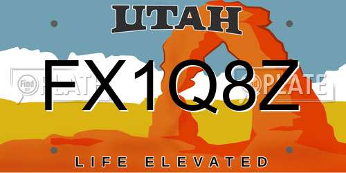 FX1Q8Z Utah License Plate