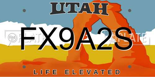 FX9A2S Utah License Plate