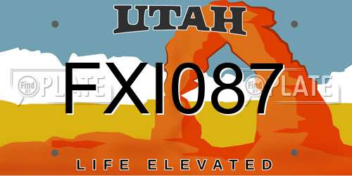 FXI087 Utah License Plate