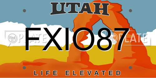 FXIO87 Utah License Plate