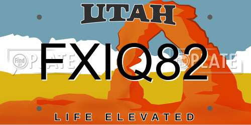 FXIQ82 Utah License Plate