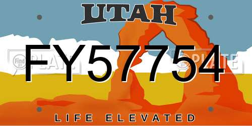 FY57754 Utah License Plate