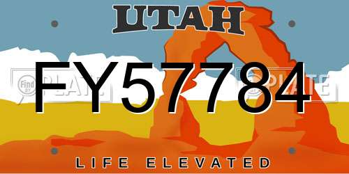 FY57784 Utah License Plate