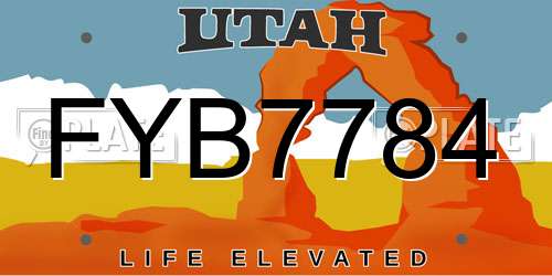 FYB7784 Utah License Plate