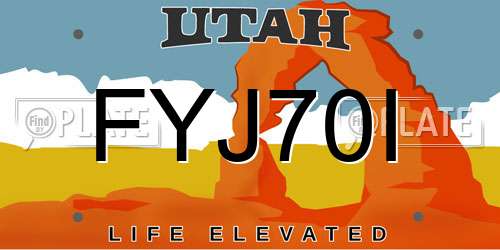 FYJ70I Utah License Plate
