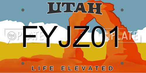 FYJZ01 Utah License Plate