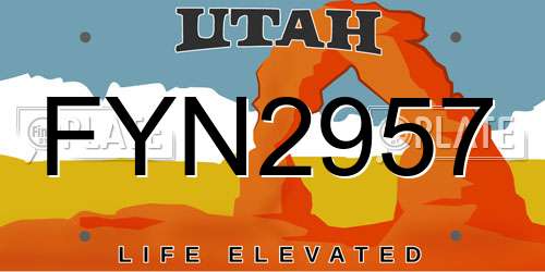 FYN2957 Utah License Plate