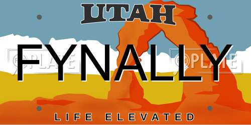 FYNALLY Utah License Plate