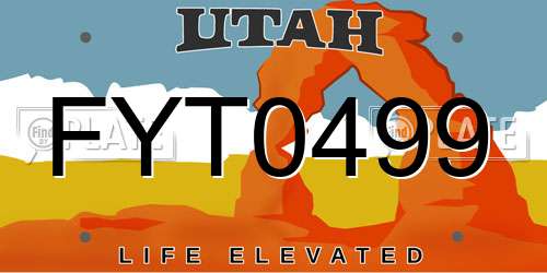 FYT0499 Utah License Plate