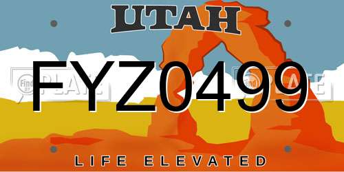 FYZ0499 Utah License Plate