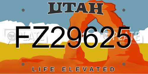 FZ29625 Utah License Plate