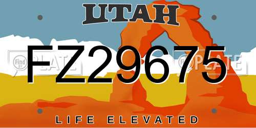 FZ29675 Utah License Plate