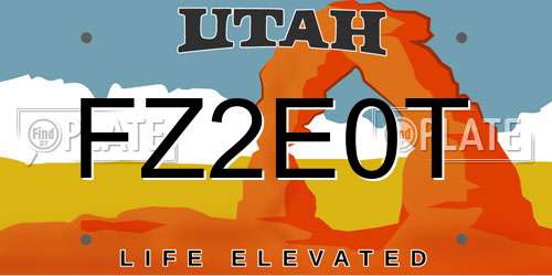 FZ2E0T Utah License Plate