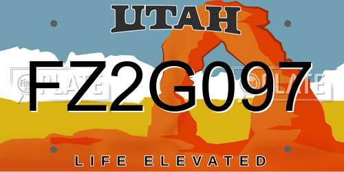FZ2G097 Utah License Plate