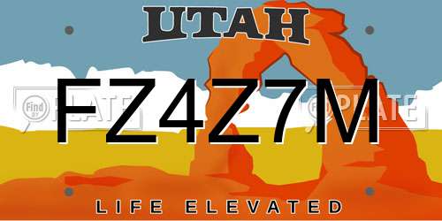 FZ4Z7M Utah License Plate
