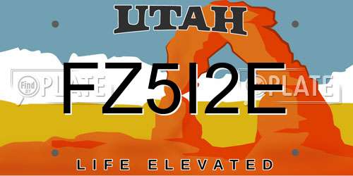 FZ5I2E Utah License Plate