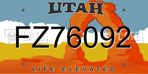 FZ76092 Utah License Plate