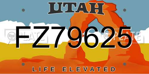 FZ79625 Utah License Plate