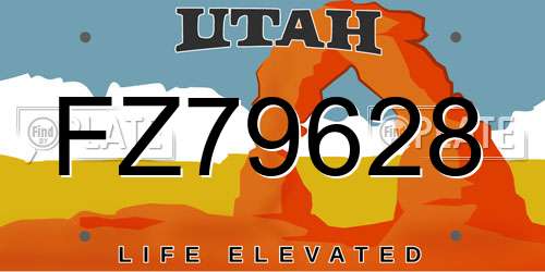 FZ79628 Utah License Plate