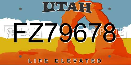 FZ79678 Utah License Plate