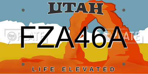 FZA46A Utah License Plate