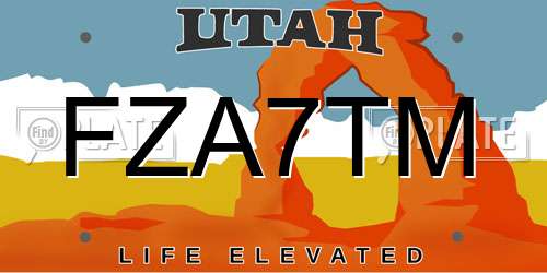 FZA7TM Utah License Plate