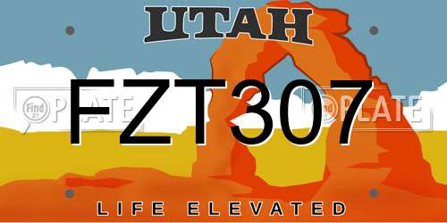 FZT307 Utah License Plate