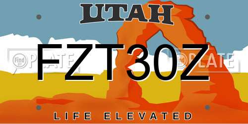 FZT30Z Utah License Plate