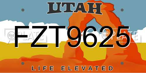 FZT9625 Utah License Plate