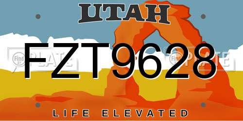 FZT9628 Utah License Plate