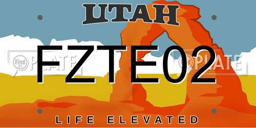 FZTE02 Utah License Plate