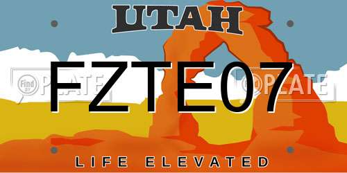 FZTE07 Utah License Plate