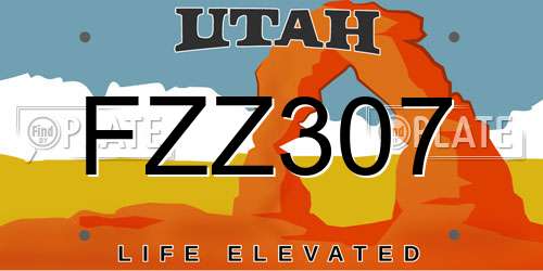 FZZ307 Utah License Plate