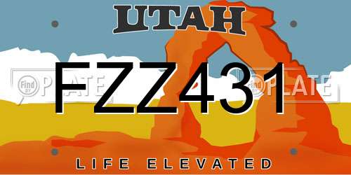 FZZ431 Utah License Plate