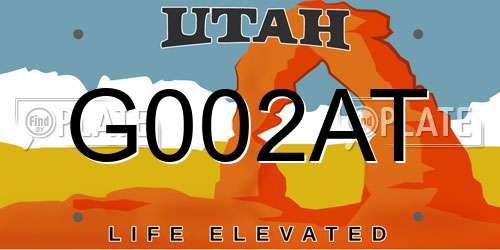 G002AT Utah License Plate