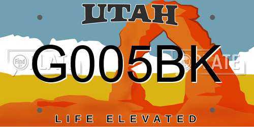 G005BK Utah License Plate