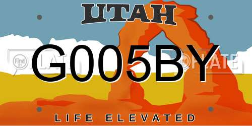 G005BY Utah License Plate