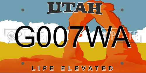 G007WA Utah License Plate
