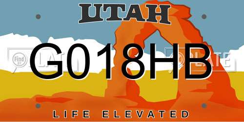 G018HB Utah License Plate