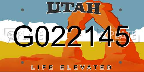 G022145 Utah License Plate