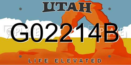 G02214B Utah License Plate