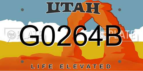 G0264B Utah License Plate